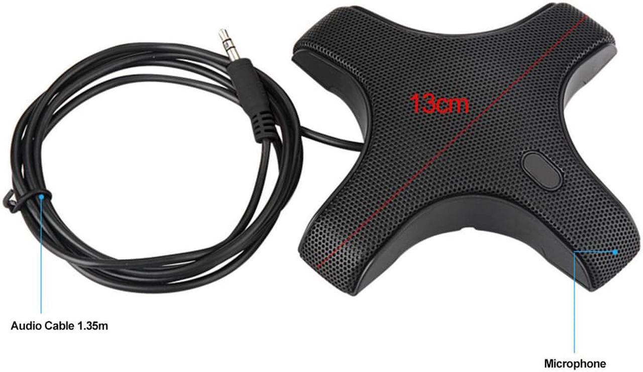 Alt view image 2 of 6 - Conference Microphone Speakerphone Noise Reduction Microphone 3.5mm Plug & Play 360° Audio Pickup Mic for Business Video Meeting