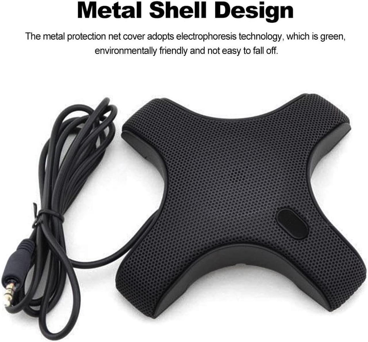 Alt view image 4 of 6 - Conference Microphone Speakerphone Noise Reduction Microphone 3.5mm Plug & Play 360° Audio Pickup Mic for Business Video Meeting