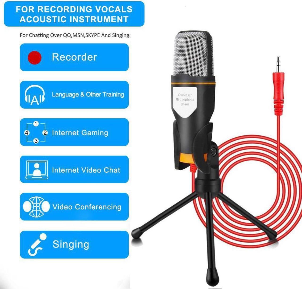 Hot Sf 666 Condenser Microphone Studio Audio Microphone With Tripod Stands Computer Microphones For Online Teacher Class VIPKIDS