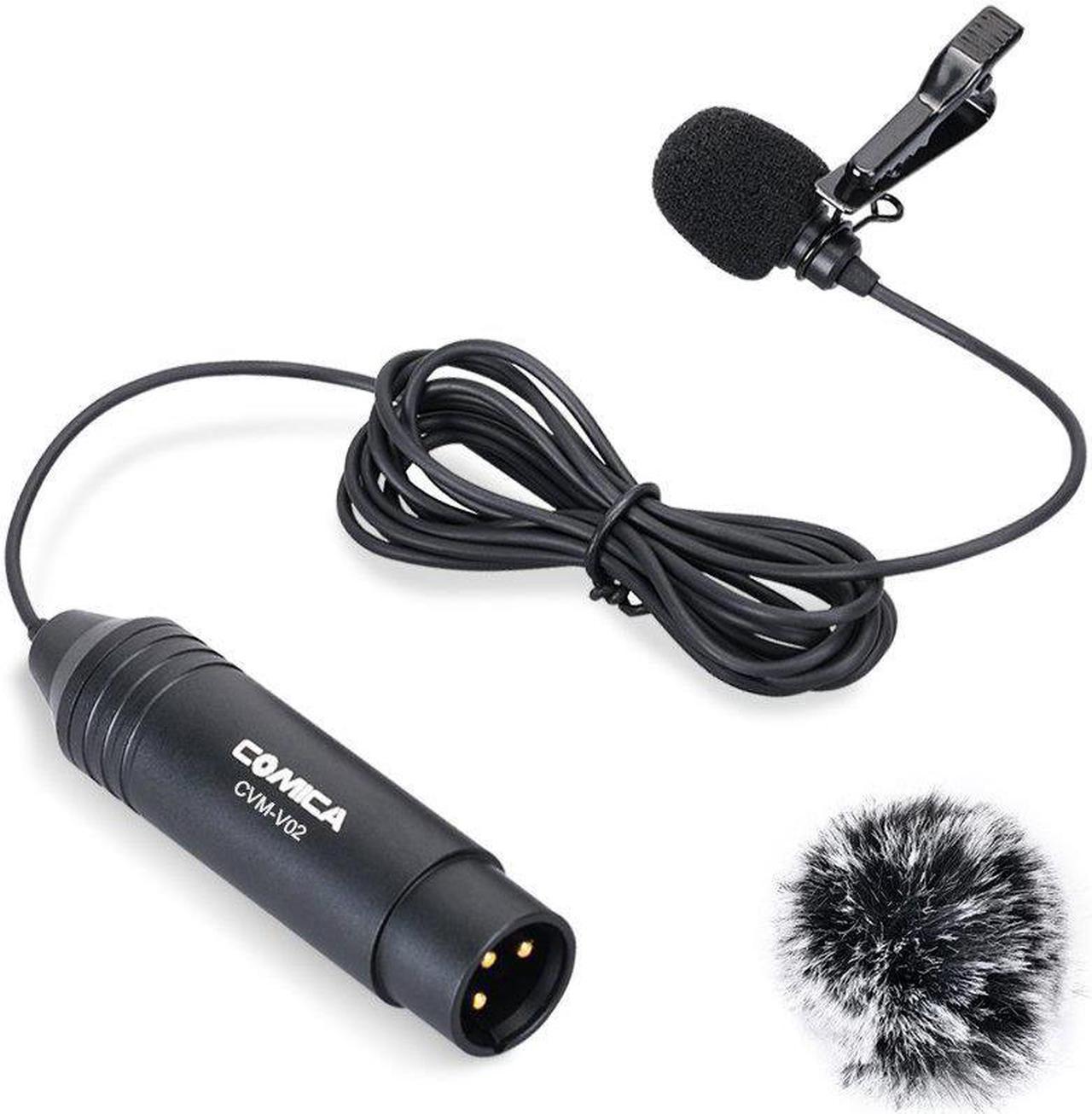 Comica CVM V02O Phantom Power Omni directional XLR Lavalier Lapel Condenser Microphone for Canon Sony Recording Microphone mic