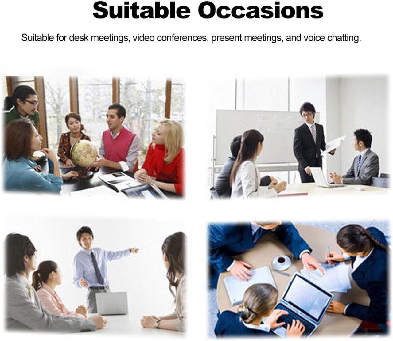 Alt view image 6 of 6 - Conference Microphone Speakerphone Noise Reduction Microphone 3.5mm Plug & Play 360° Audio Pickup Mic for Business Video Meeting