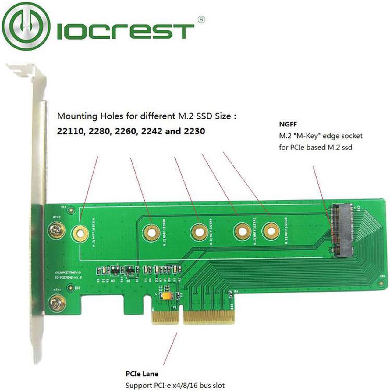 22 110 M.2 M key NVMe SSD PCIe 4.0 x4 Adapter Card support full size like 22110 2280 2260 2242 2230 Size for Mining