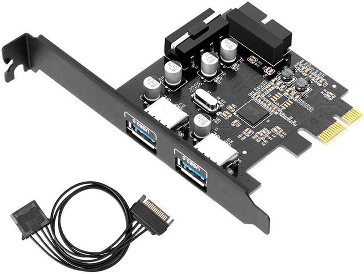 PCIE To USB3 0 Adapter Card 19Pin To USB3 0 Chassis Expansion Card PCI Express 4Pin Ports Power Supply