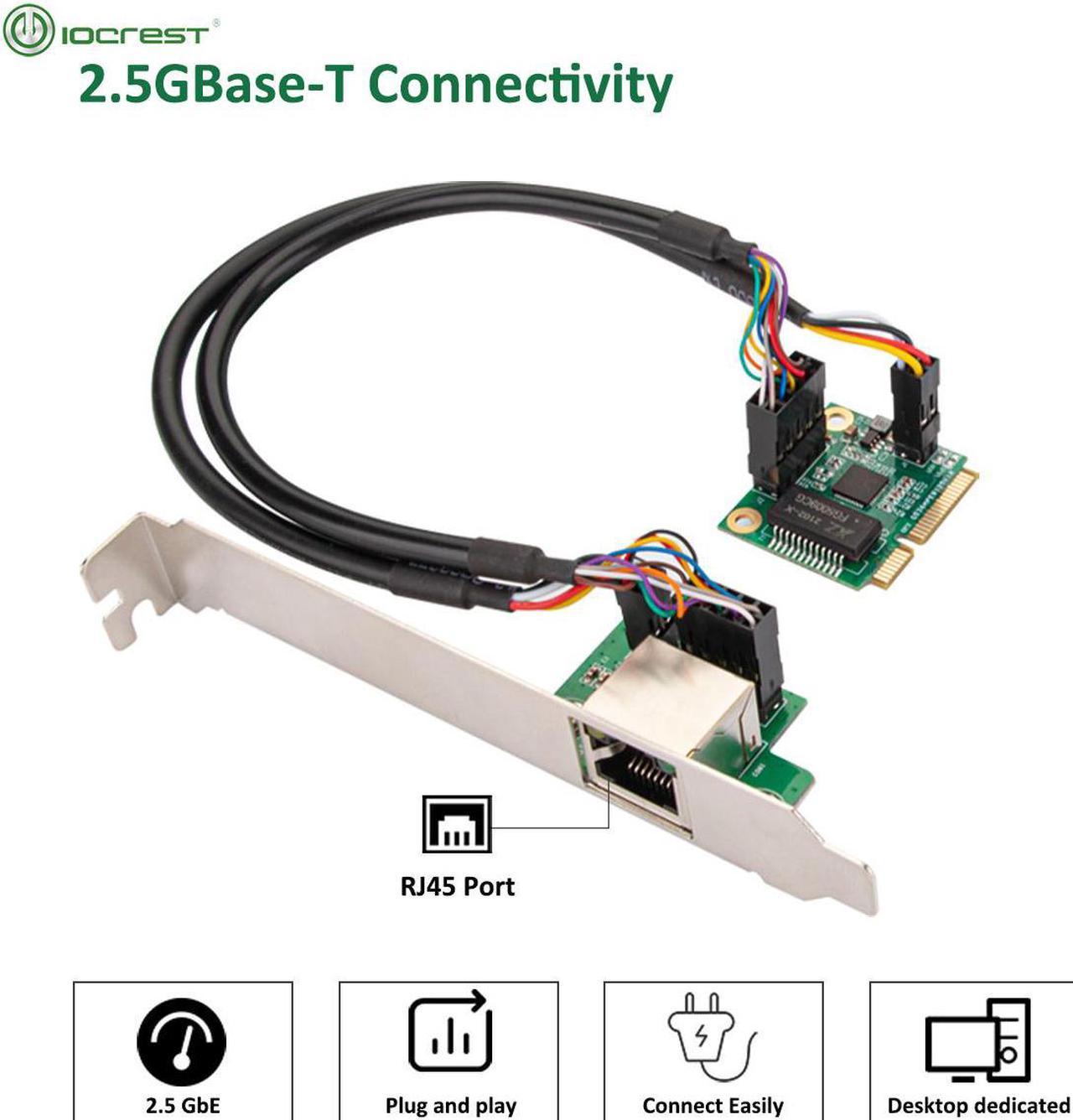 2.5GBase-T Gigabit Network Adapter with 1 Port 2500Mbps Mini PCIe 2.5gb Ethernet Card RJ45 LAN Controller Card