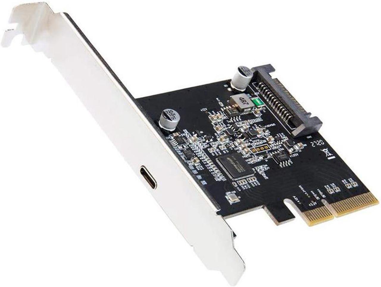 USB 3.2 PCI Express Expansion Card PCI-E 4X to USB3.2 Gen2 X2 Type-C 20Gbps SATA Powered ASMedia ASM3242