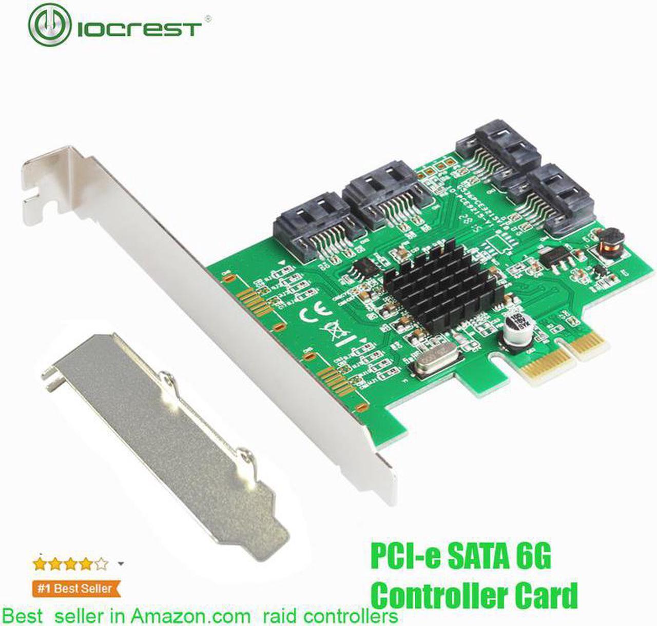 PCIe 4 Ports 6G SATA III 3.0 Controller Card Marvell 88SE9215 Non Raid PCIe 2.0 x1 Expansion Card Low Profile Bracket