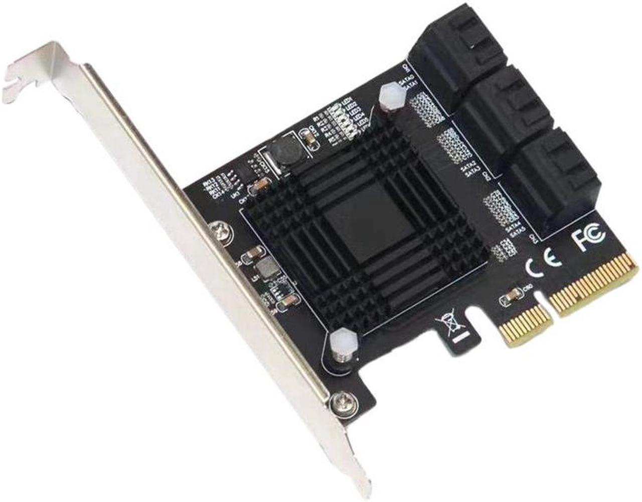 PCI-E to 6-Port SATA 3.0 Expansion Card, Computer SATA Array Adapter Card, High-Speed Card