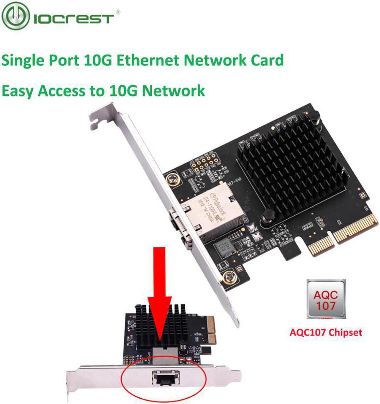 Pcie x4 to Single Port 10 Gbase Ethernet Gigabit Nic Pci Express 10G/2.5G/1000M/100/10M RJ45 Lan Network Adapter Card