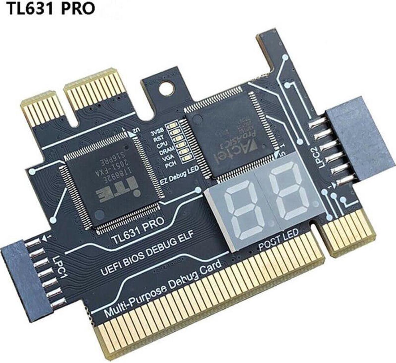 TL631 Pro Multifunction Desktop Laptop LPC-DEBUG Post Card PCI PCI-E Mini PCI-E Motherboard Diagnostic Analyzer Tester