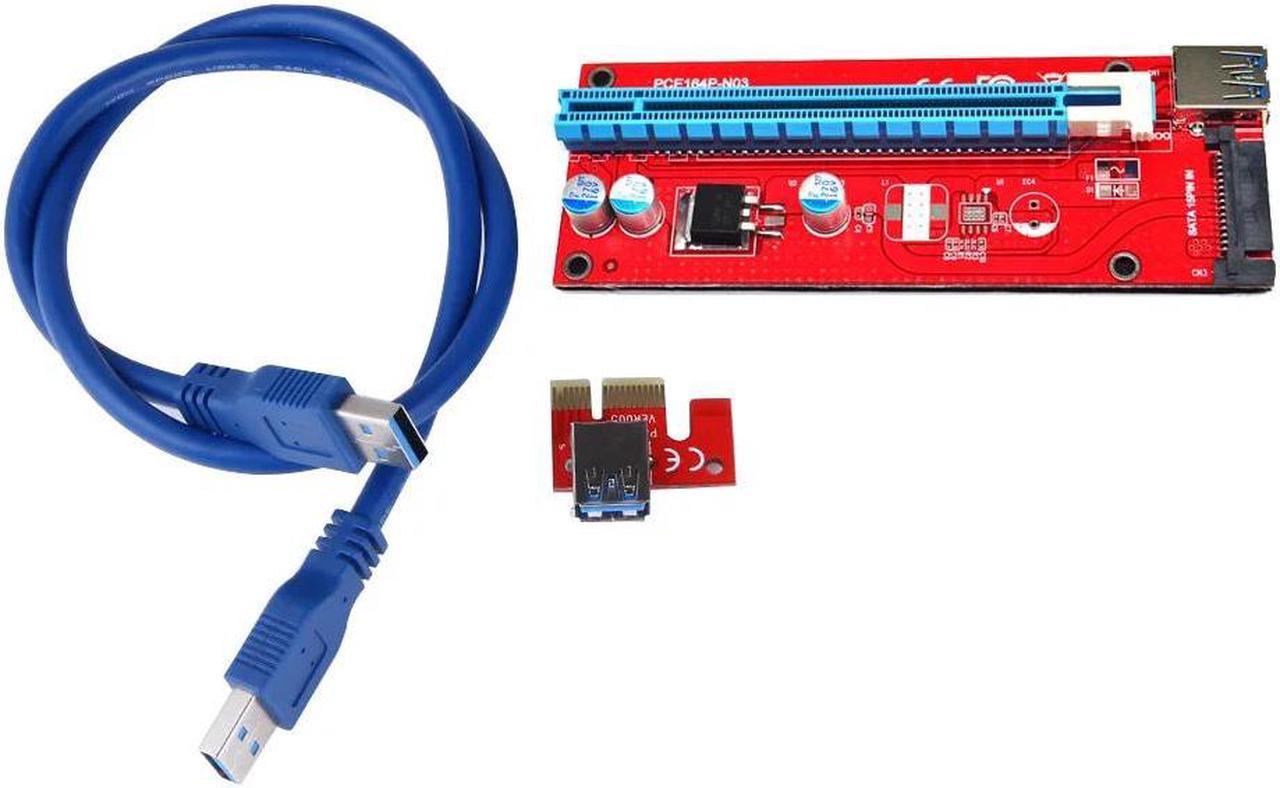 add on card 60cm PCIE PCI-E PCI Express 1x To 16x Extender Riser Card Adapter SATA 15PIN Port With USB3.0 Cable For GPU Miner Riser