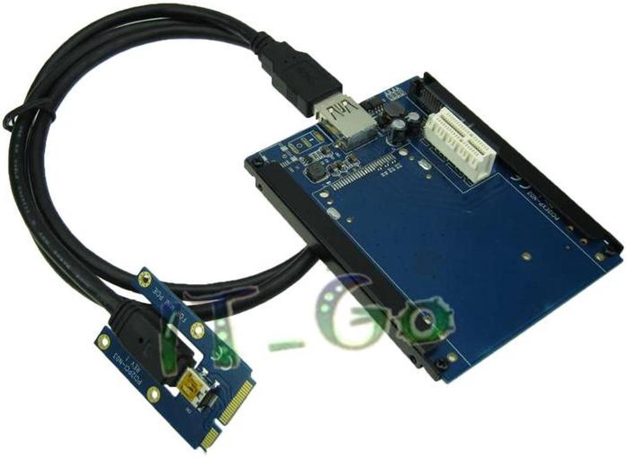 Mini PCI-e to PCI-e x1 Adapter Slot with SATA Power connector for Laptop Network card graphics card