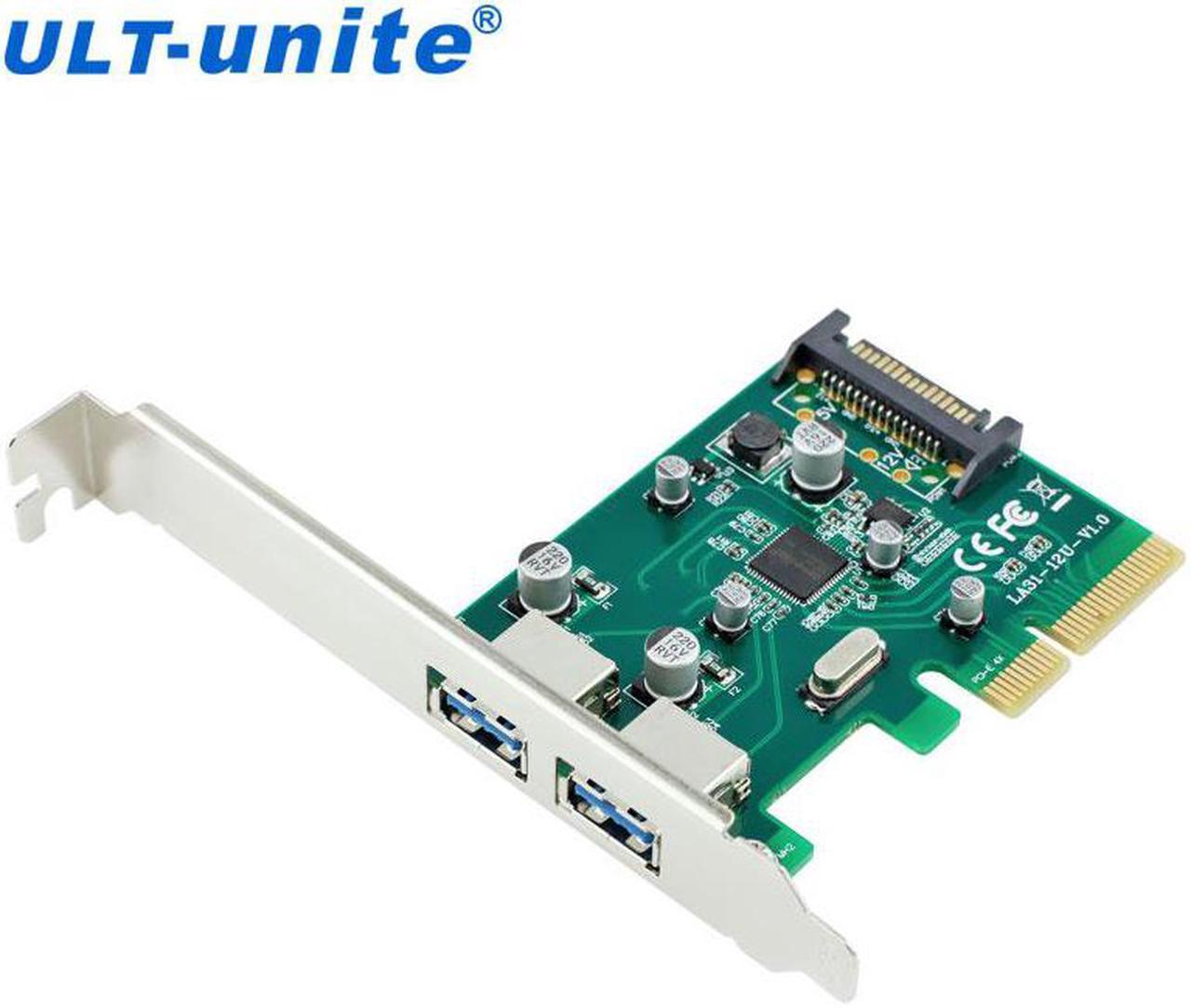 PCI-E to USB 3.1 Type-A 2 Port Express Card with 15 Pin Power Connector Dual Port Add on Expansion Card Adapter