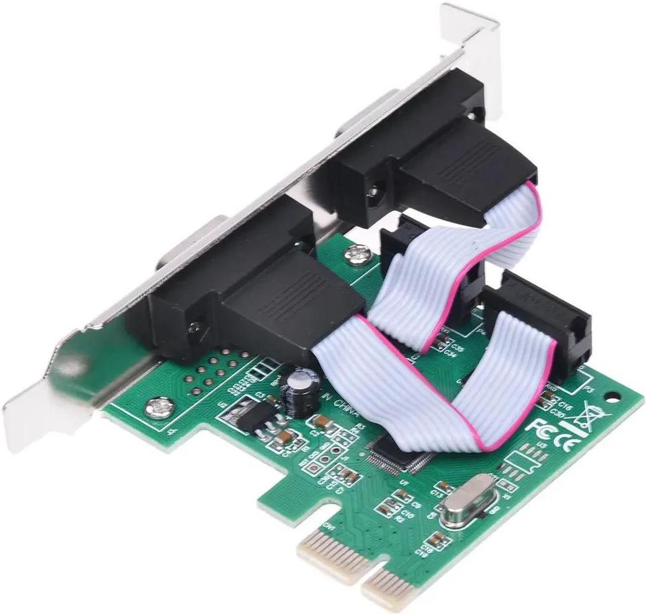 Dual Ports 9-Pin Serial RS232 DB9 PCI-E Card Com