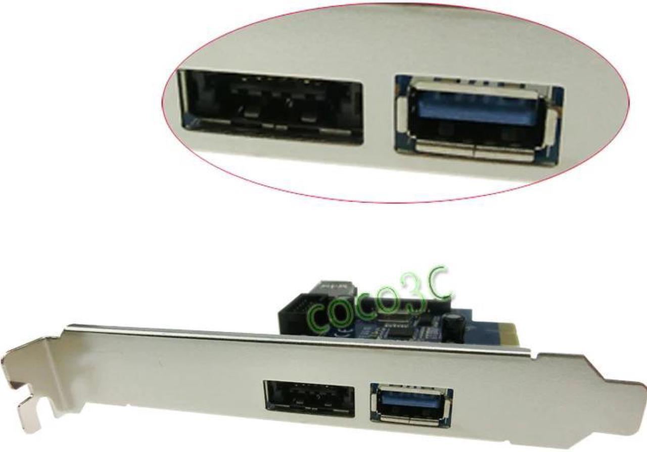 Alt view image 3 of 4 - USB 3.0 Ports ( Internal + External )+ Power over eSATA + 9 Pin USB2.0 Hybrid PCI-e Controller Card