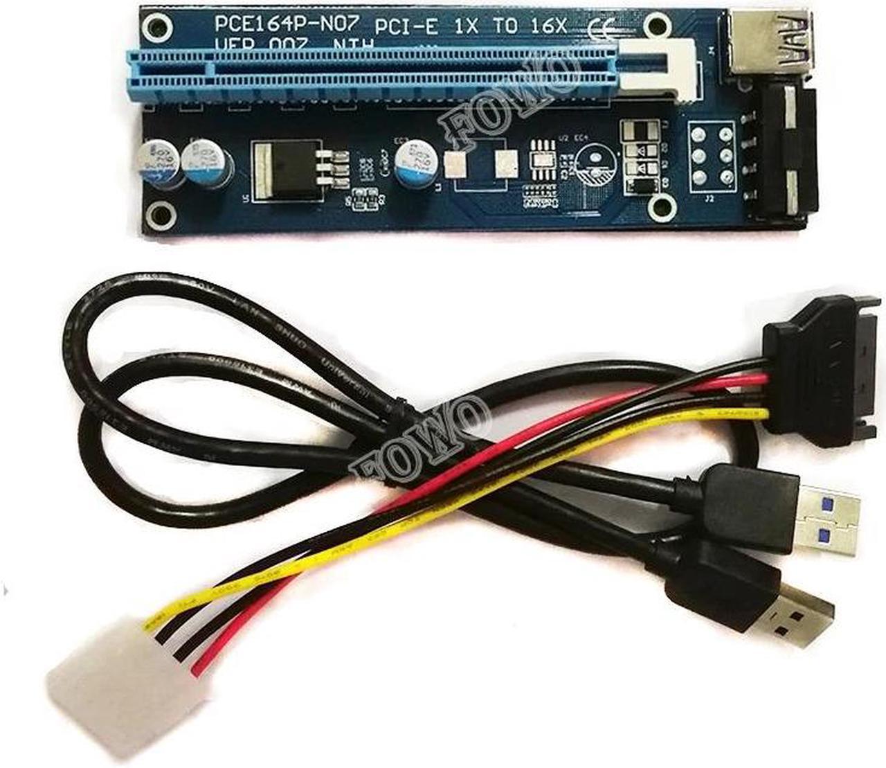 add on card Pci-e Extender Pci Express Riser Card 1x To 16x 60cm Usb 3.0 Cable Sata To 4pin Molex Power For Btc Miner Machine