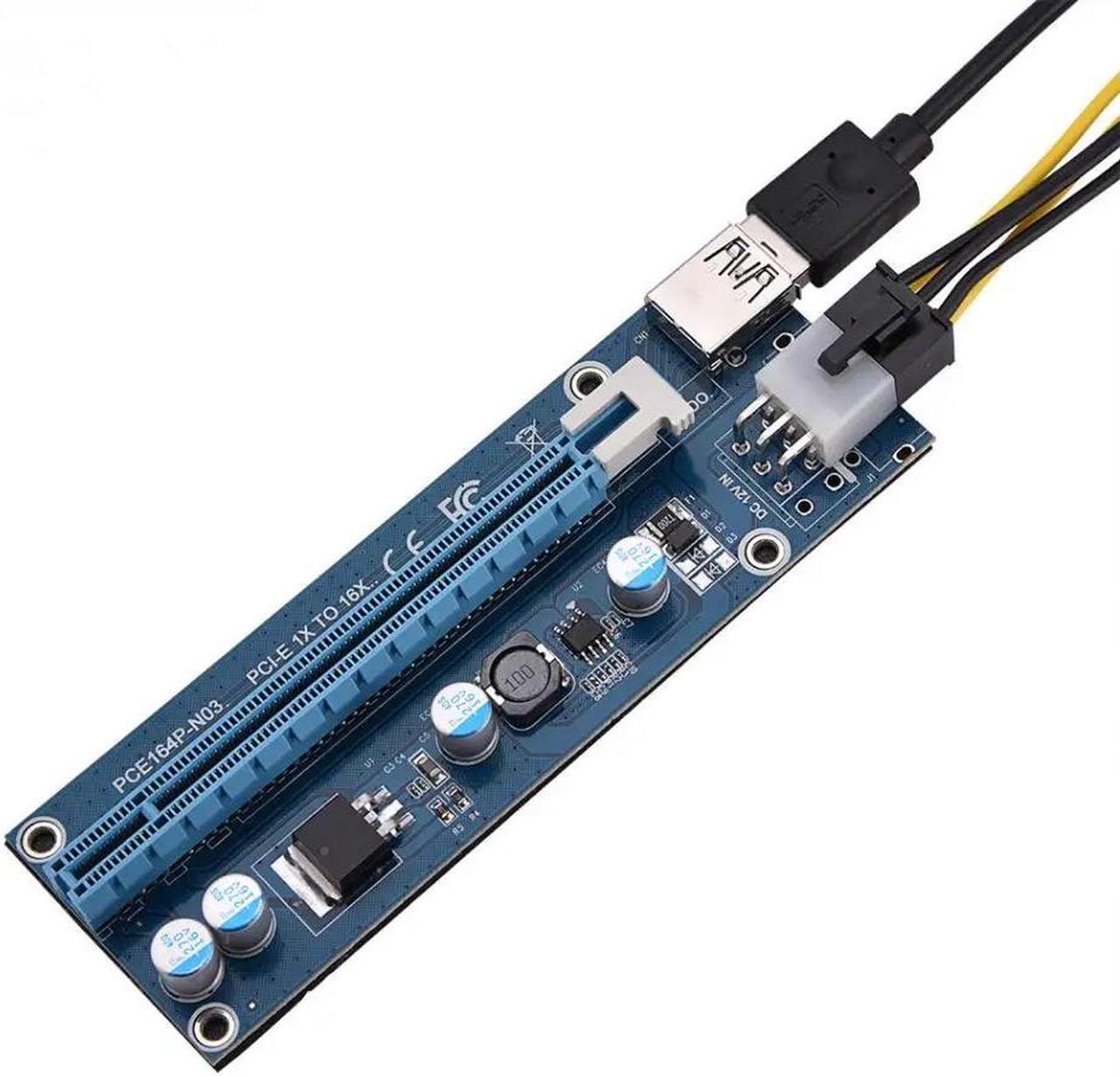 Alt view image 4 of 6 - Mini PCI-E to PCI Express16x Extender Riser Adapter With SATA Power Cord for Video Card Mining