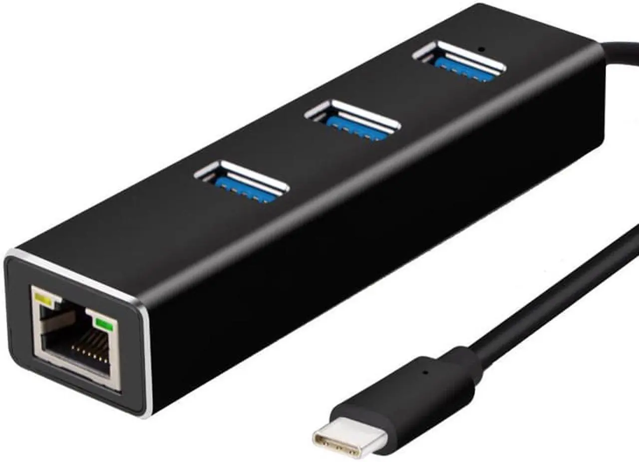 Alt view image 4 of 7 - STANSTAR USB Type C to 3-Port USB 3.1 Data Hub Gigabit Ethernet Network Adapter 1000M USB to RJ45 drive network card For MacBook Mac Pro ,Surface Pro,lenovo IdeaPad,Macbook Air