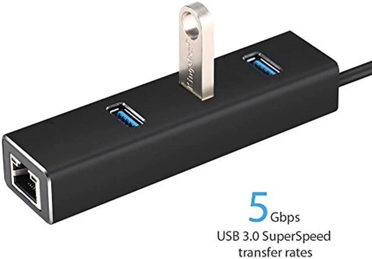 Alt view image 3 of 7 - STANSTAR USB Type C to 3-Port USB 3.1 Data Hub Gigabit Ethernet Network Adapter 1000M USB to RJ45 drive network card For MacBook Mac Pro ,Surface Pro,lenovo IdeaPad,Macbook Air