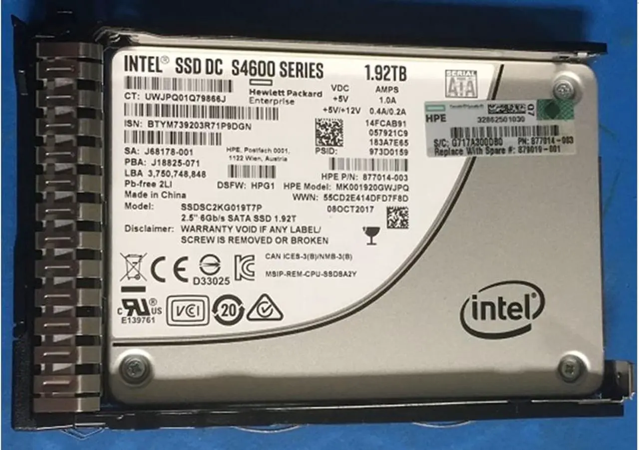 Alt view image 2 of 2 - HPE 879019-001 Mixed Use 1.92 TB Hot-swap SSD - 2.5" - SATA 6Gb/s - HPE SmartDrive Carrier