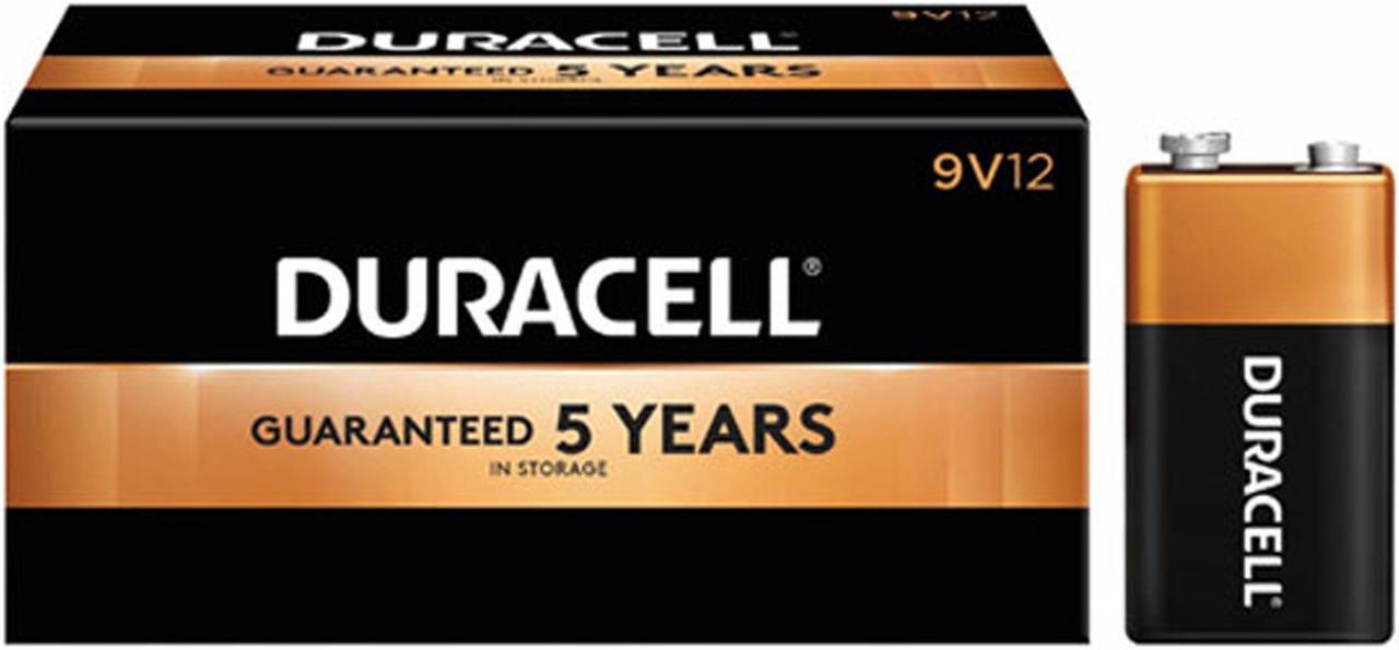 12 x 9 Volt Duracell Coppertop Alkaline Batteries (MN1604)