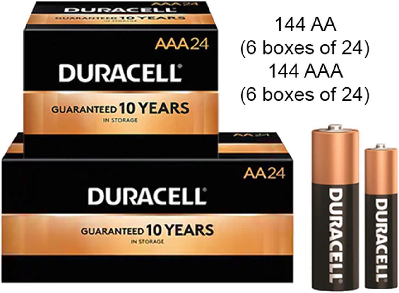 144 AA + 144 AAA Duracell Coppertop Alkaline Battery Combo