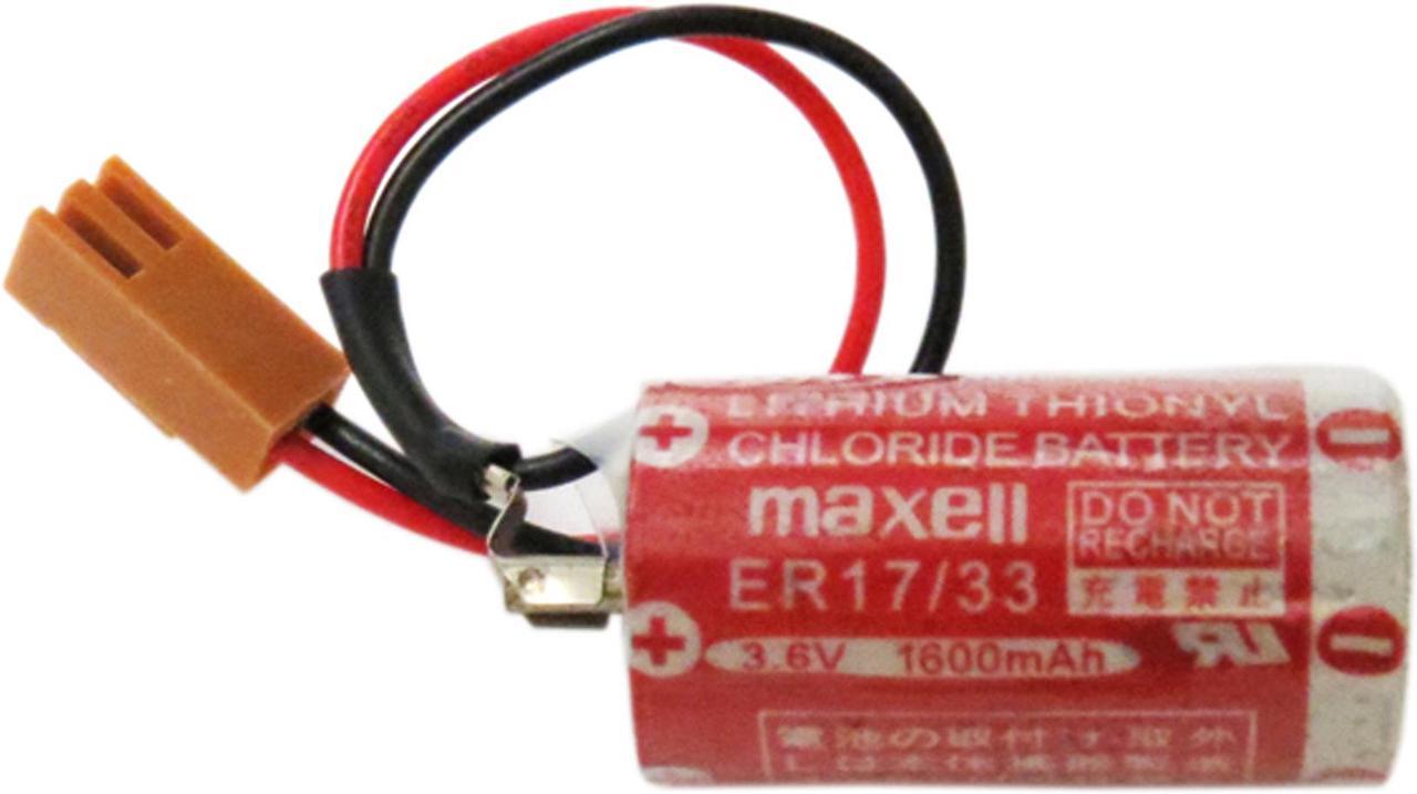 Maxell ER17/33 3.6V Lithium PLC Battery (2 Hole Brown Connector)