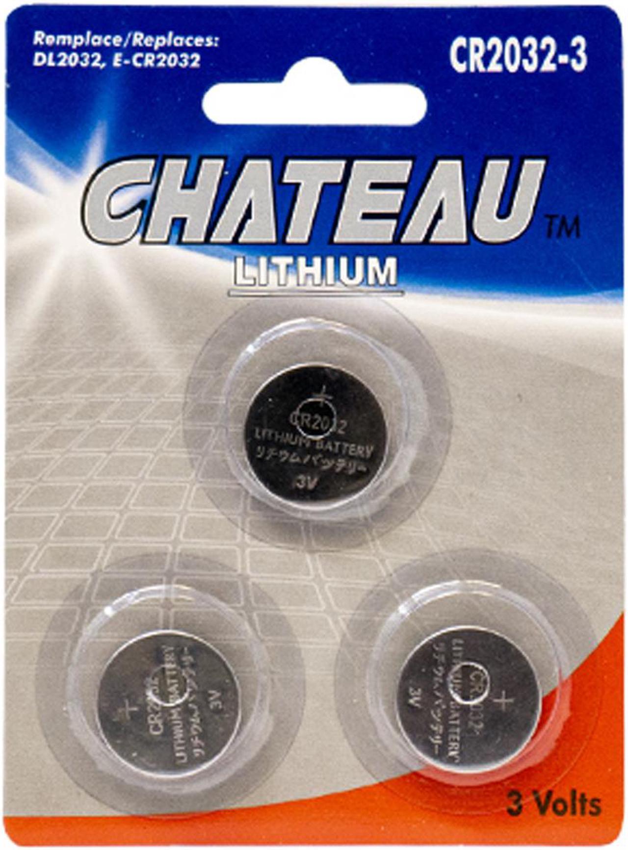 CR2032 Chateau 3 Volt Lithium Coin Cell Battery (3 On a Card)