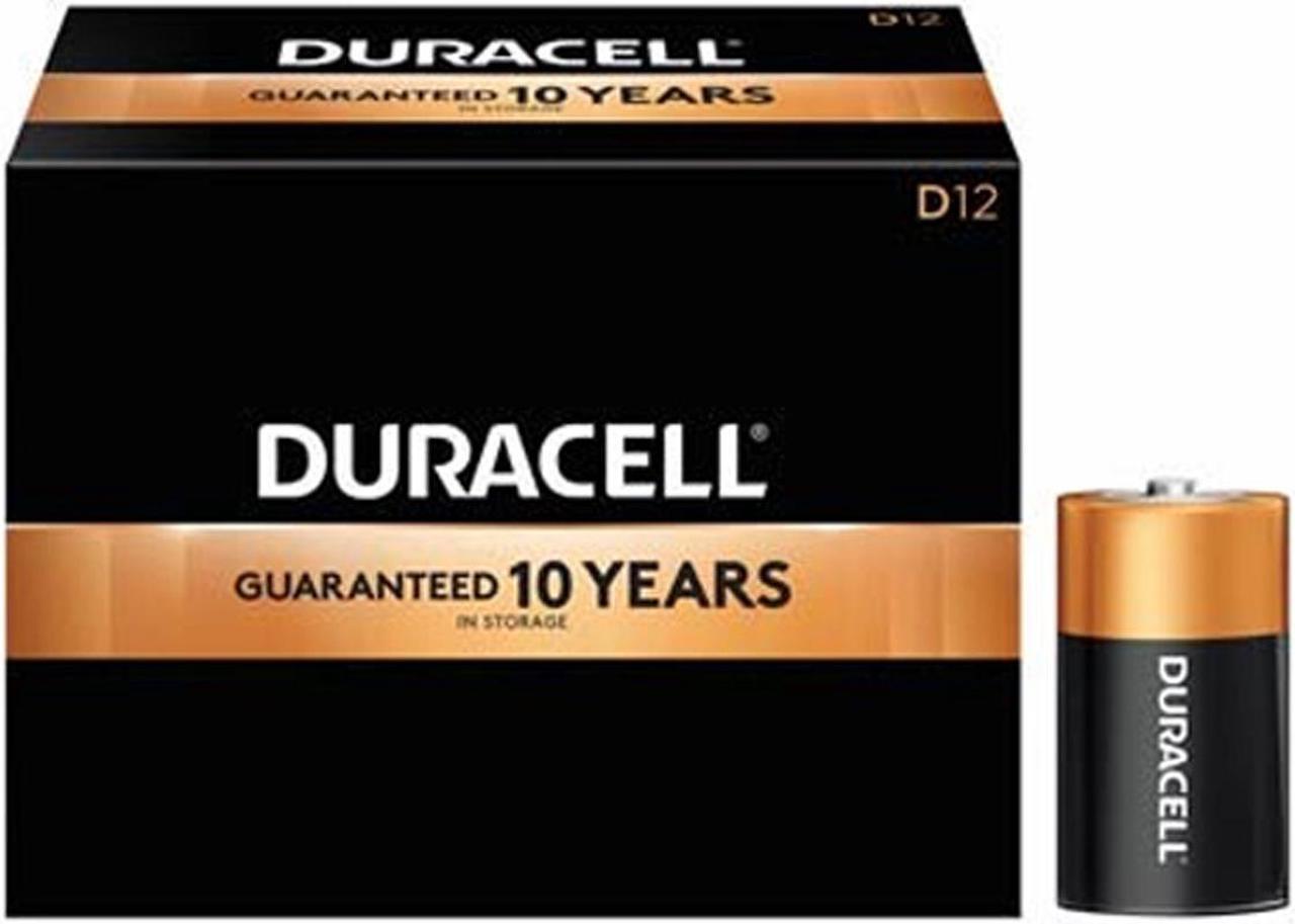 12 x D Duracell CopperTop Alkaline Batteries (MN1300)