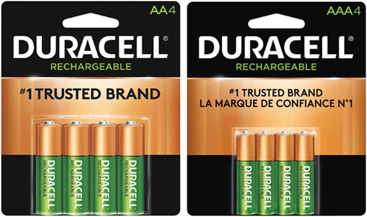 4 AA (2500 mAh) + 4 AAA (900 mAh) Duracell Rechargeable Battery Combo