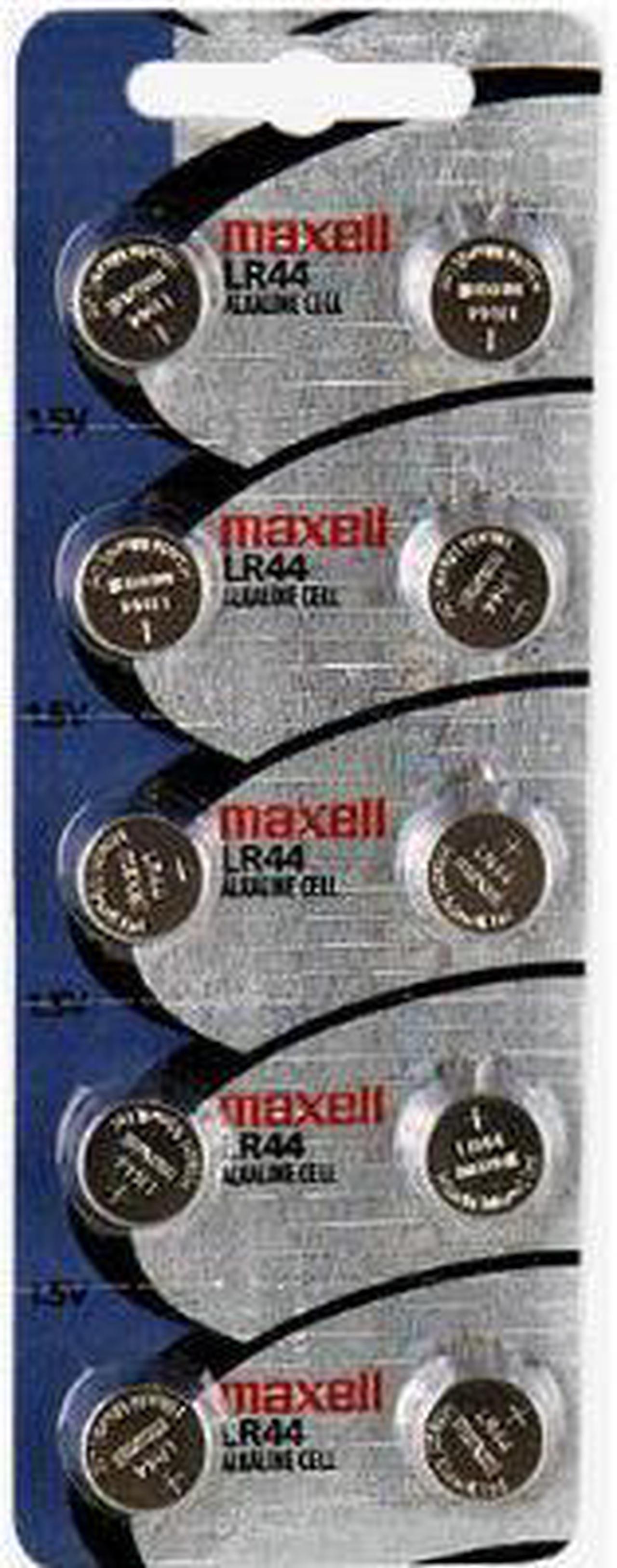 10-Pack LR44 Maxell Alkaline Button Batteries