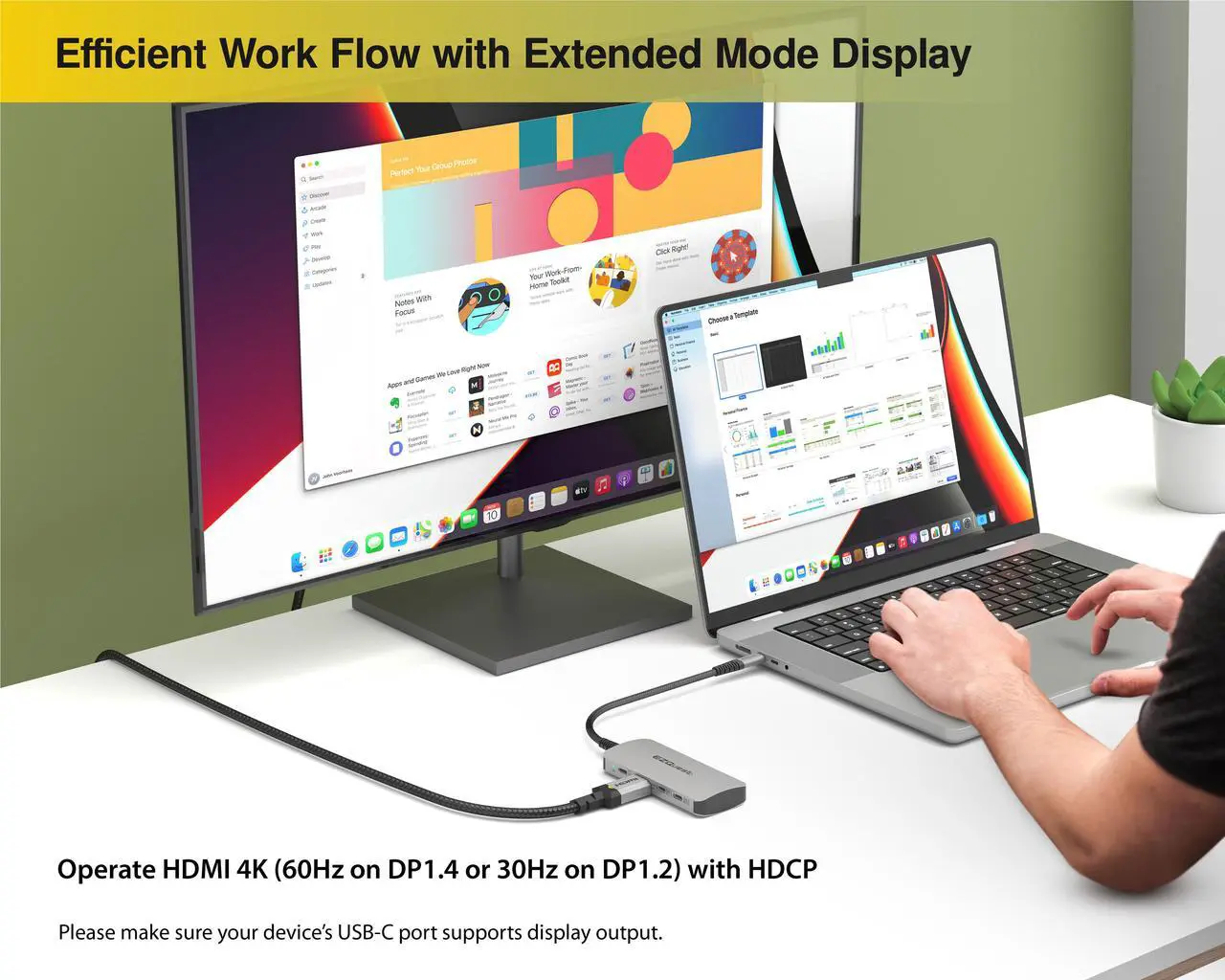 Alt view image 5 of 6 - USB-C Multimedia 8-in-1 Hub
HDMI 4K, 100 Watts USB-C Power Delivery with (FRS) or 5Gbps Data, 2 x USB-C Ports, 2 x USB-A 3.0 Ports, SD and Micro SD