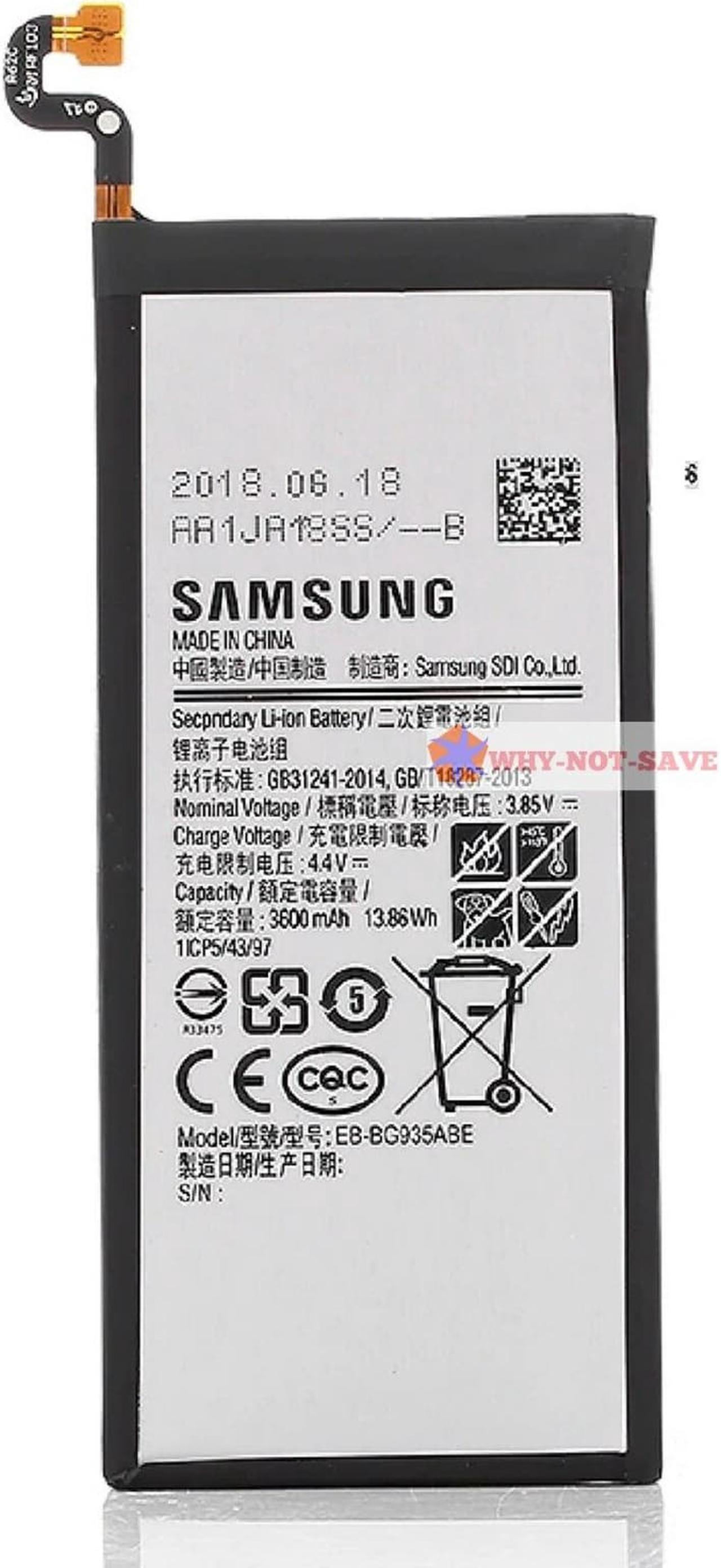 Alt view image 2 of 3 - OEM Replacement Battery for Samsung Galaxy S7 Edge EB-BG935ABA /  EB-BG935ABA 3600mAh