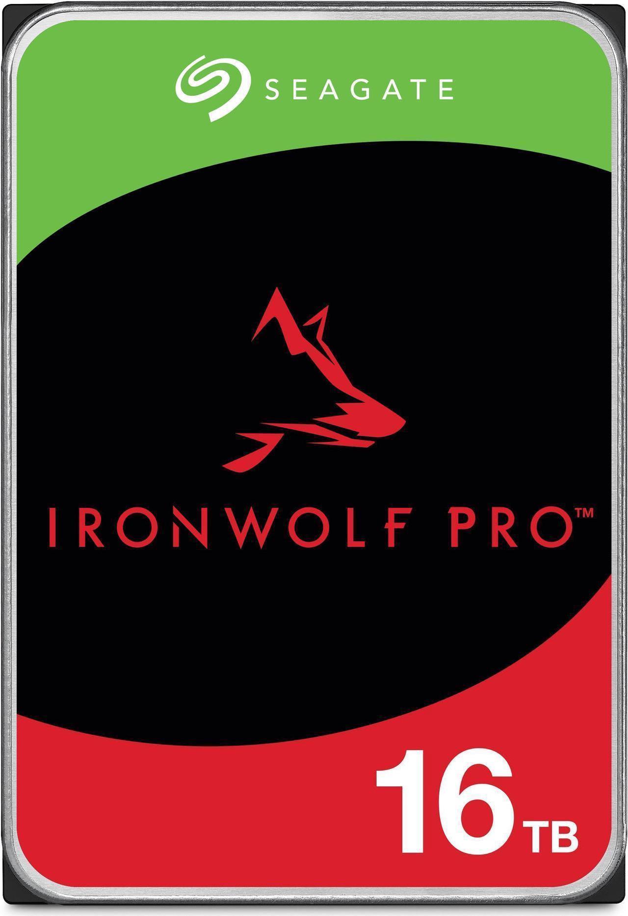 IronWolf Pro, 16 TB, Enterprise NAS Internal HDD CMR 3.5 Inch, SATA 6 Gb/s, 7,200 RPM, 256 MB Cache for RAID Network Attached Storage (ST16000NT001)