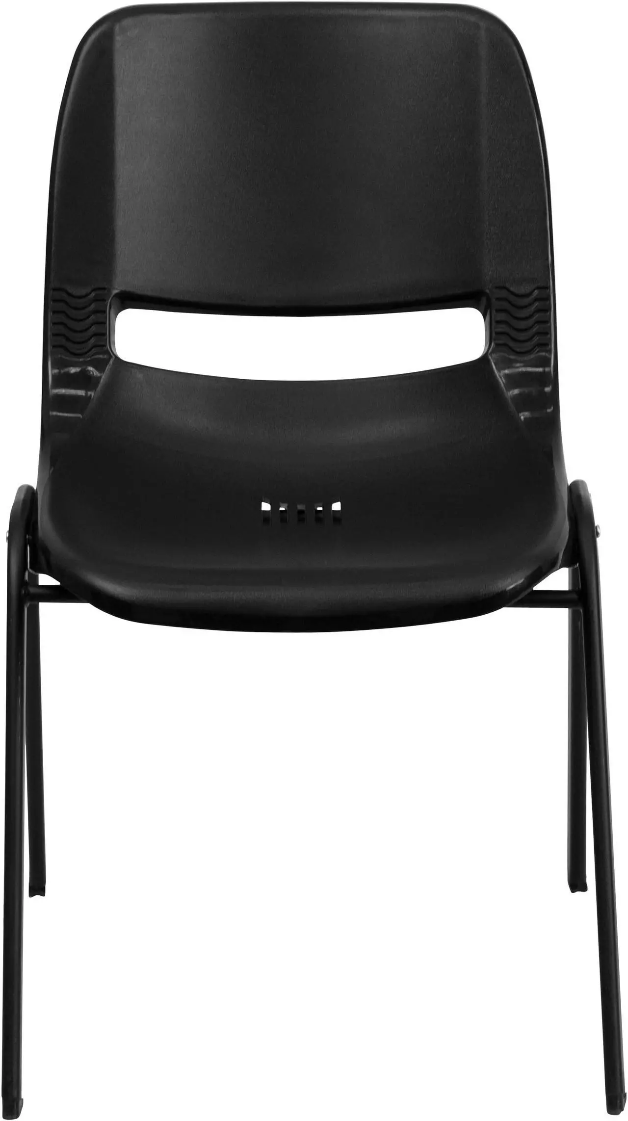 Alt view image 2 of 20 - HERCULES Series 440 lb. Capacity Kid's Black Ergonomic Shell Stack Chair with Black Frame and 12" Seat Height