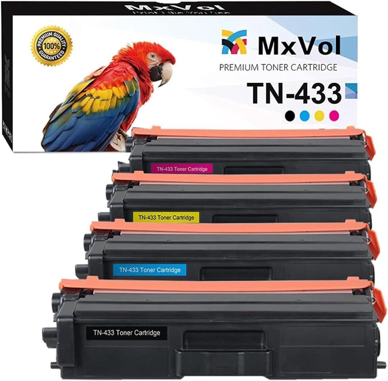 Zell Compatible Toner Cartridge Replacement For Brother Tn-433 Tn-431 Tn433 Brother Mfc-L8900Cdw Hl-L8360Cdw Mfc-L8610Cdw Hl-L8260Cdw Printer Toner (Tn433Bk Tn433C Tn433M Tn433Y, 4-Pack)