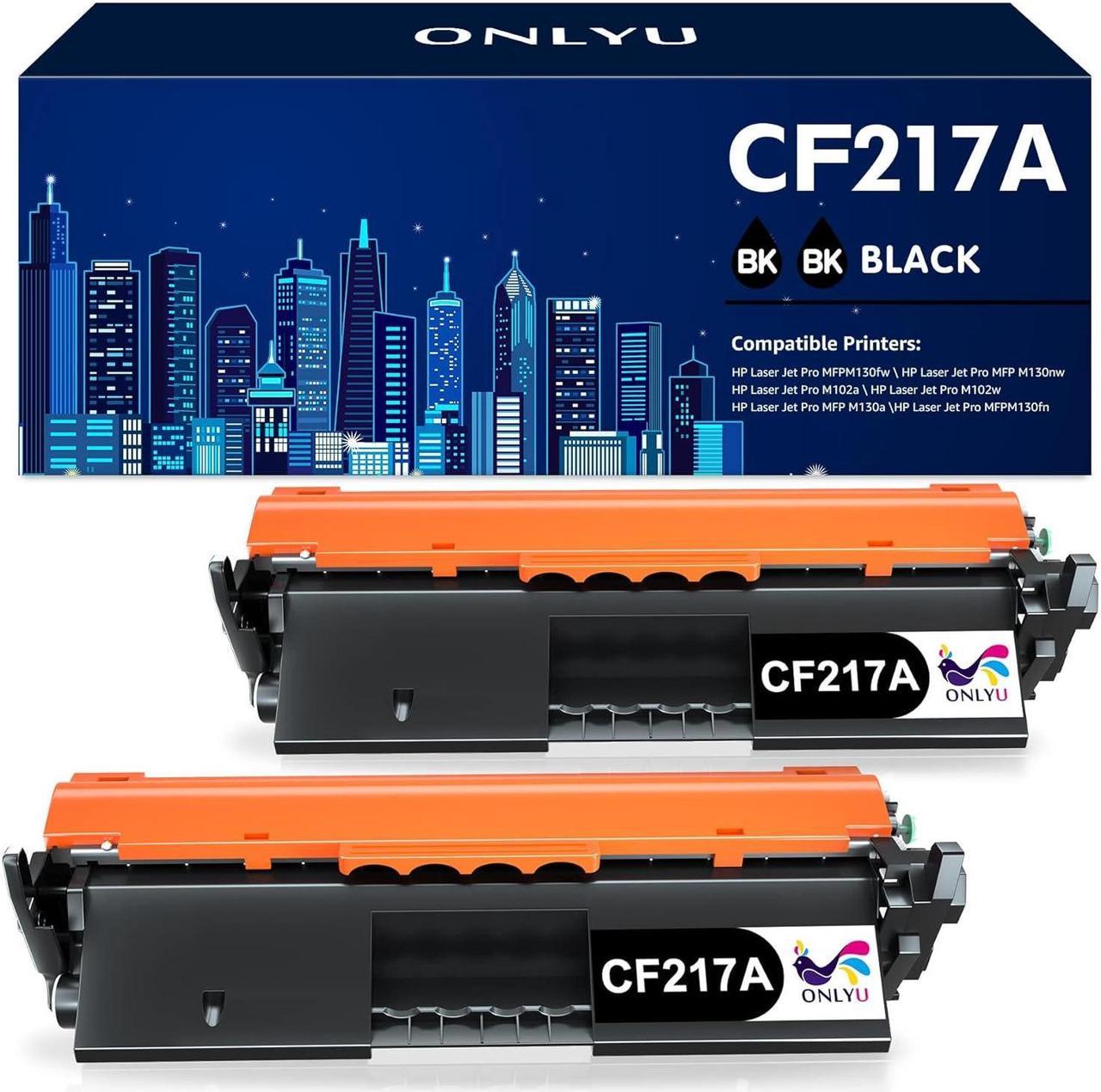 Zell Compatible Toner Cartridge Replacement For Hp 17A Cf217A 217A Toner To Use With Laserjet Pro Mfp M130Fw M130Nw M130Fn M130A Laserjet Pro M102W M102A Printer (2 Pack Black)