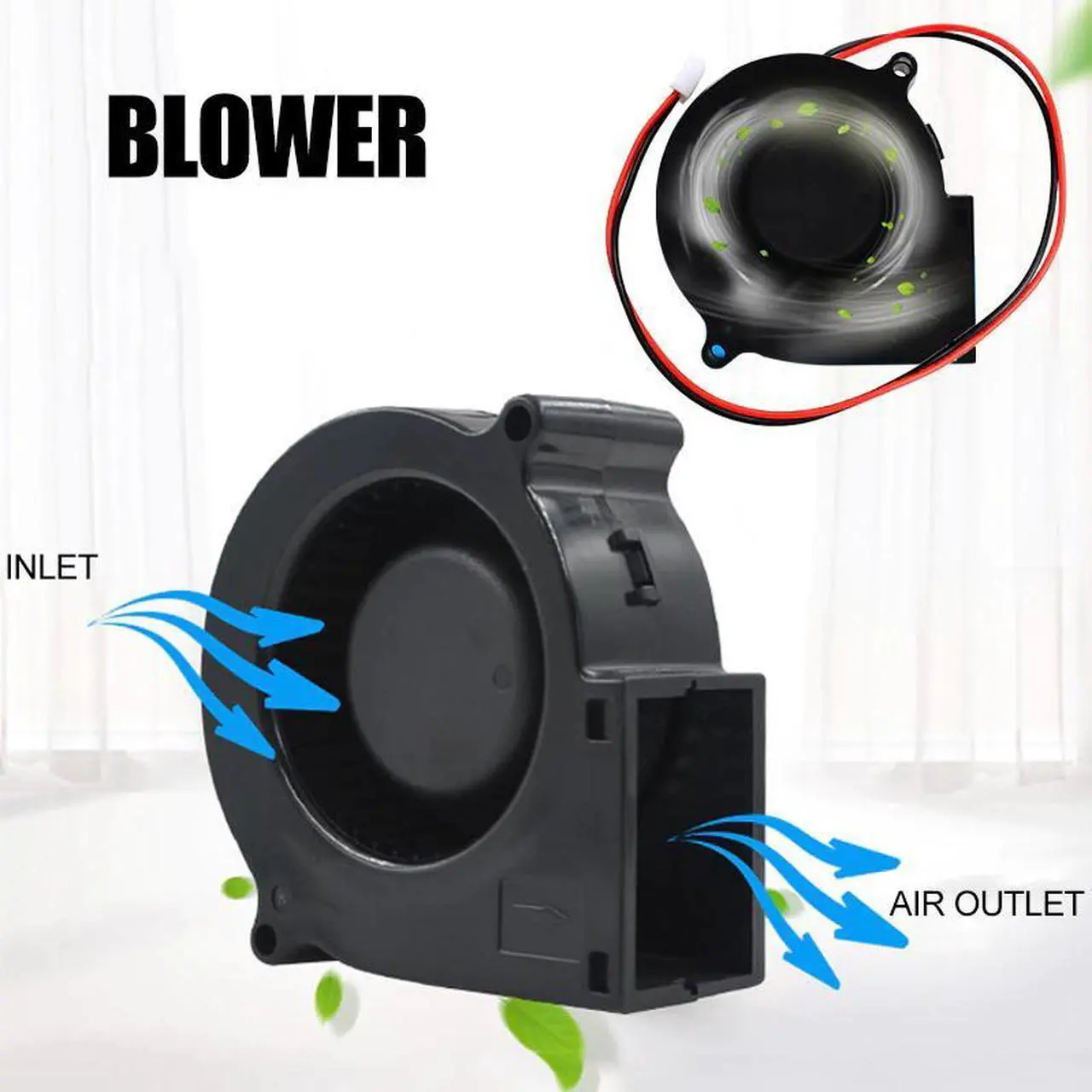 Alt view image 6 of 6 - Brushless DC Blower Fan Ultra Quiet Cooling Fan 2 Wires 5015S 12V 0.14A 50x15mm VDX99