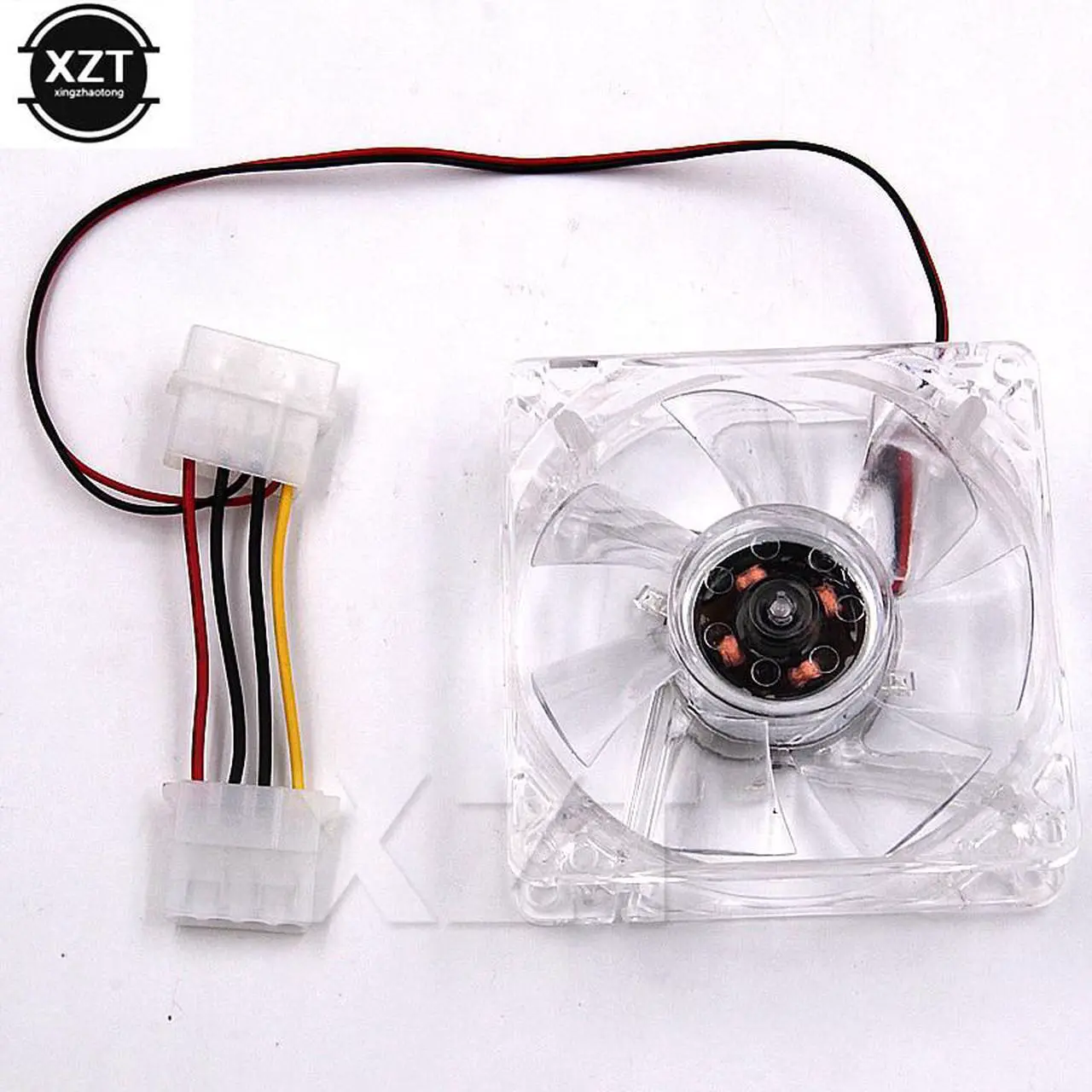 Alt view image 3 of 5 - PC Computer CPU Fan 80mm Cooling Fan with Blue Led Light 8025 8cm Silent DC 12V LED Luminous Chassis Molex 4D plug Axial fan 80 x 80 x 25 mm