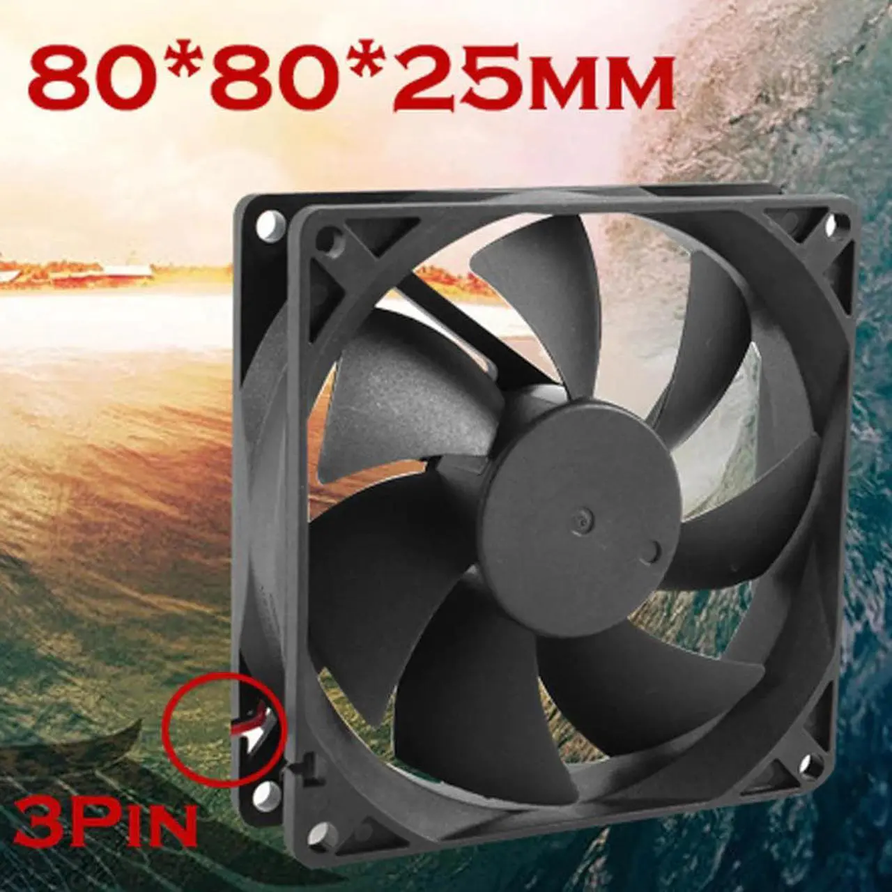 Alt view image 4 of 5 - Cooling Fans Quiet 8cm/80mm/80x80x25mm 12V Computer/PC/CPU Silent Cooling Case Fan for CPU Cooler/PC Case l0915#2