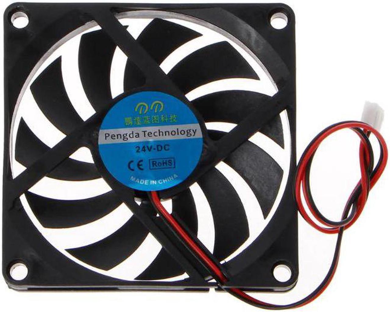Alt view image 3 of 6 - 24V 2 Pin 80x80x10mm PC Computer CPU System Heatsink Brushless Cooling Fan 8010