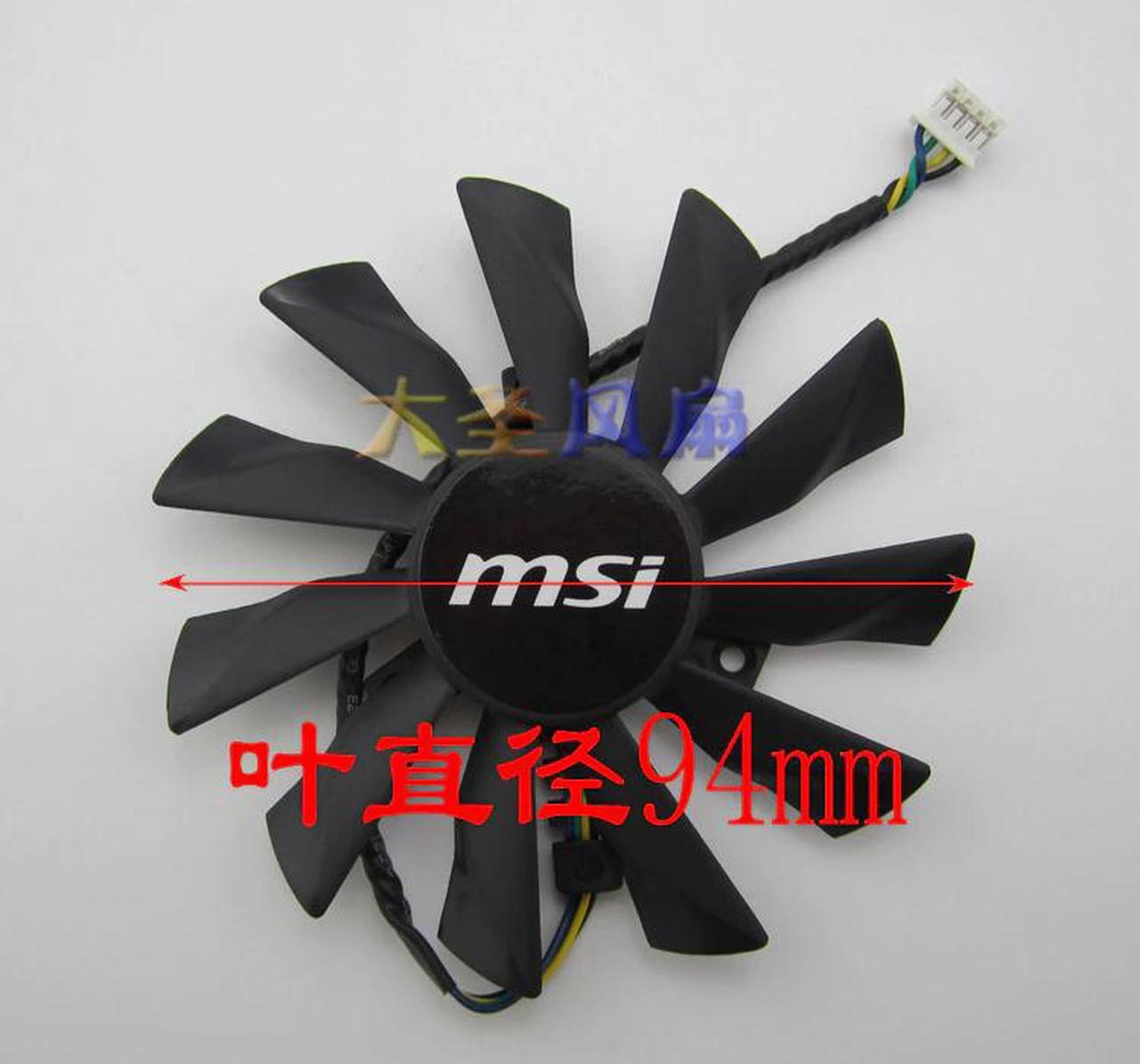 Alt view image 2 of 3 - for MSI R9 280X R9 270X R7 260X Graphics card cooling fan PLD10010S12HH DC12V 0.40A FONSONING