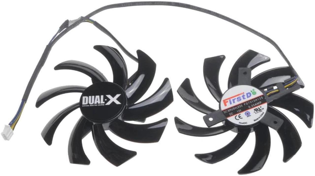 Alt view image 2 of 6 - 2Pcs/lot 85mm FD7010H12S 12V 40mm hole Graphics Video Card Fan Replacement For Sapphire HD 7790 7850 7870 7950 cooling system