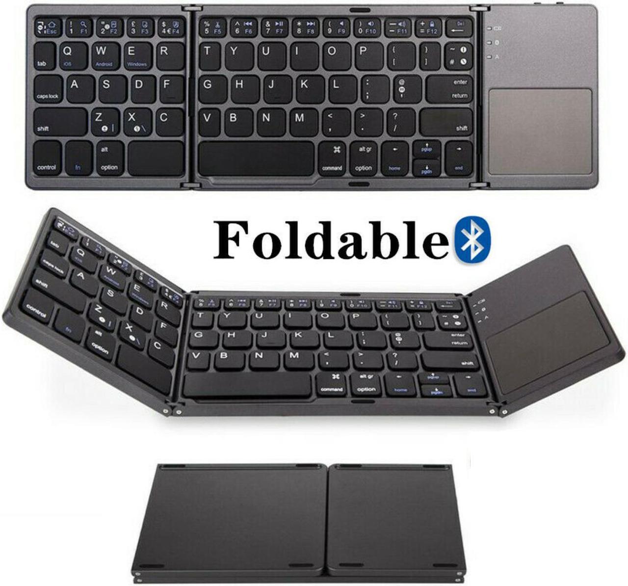 Bluetooth3.0 Keyboard Foldable with Touchpad Wireless for Android iOS Windows PC