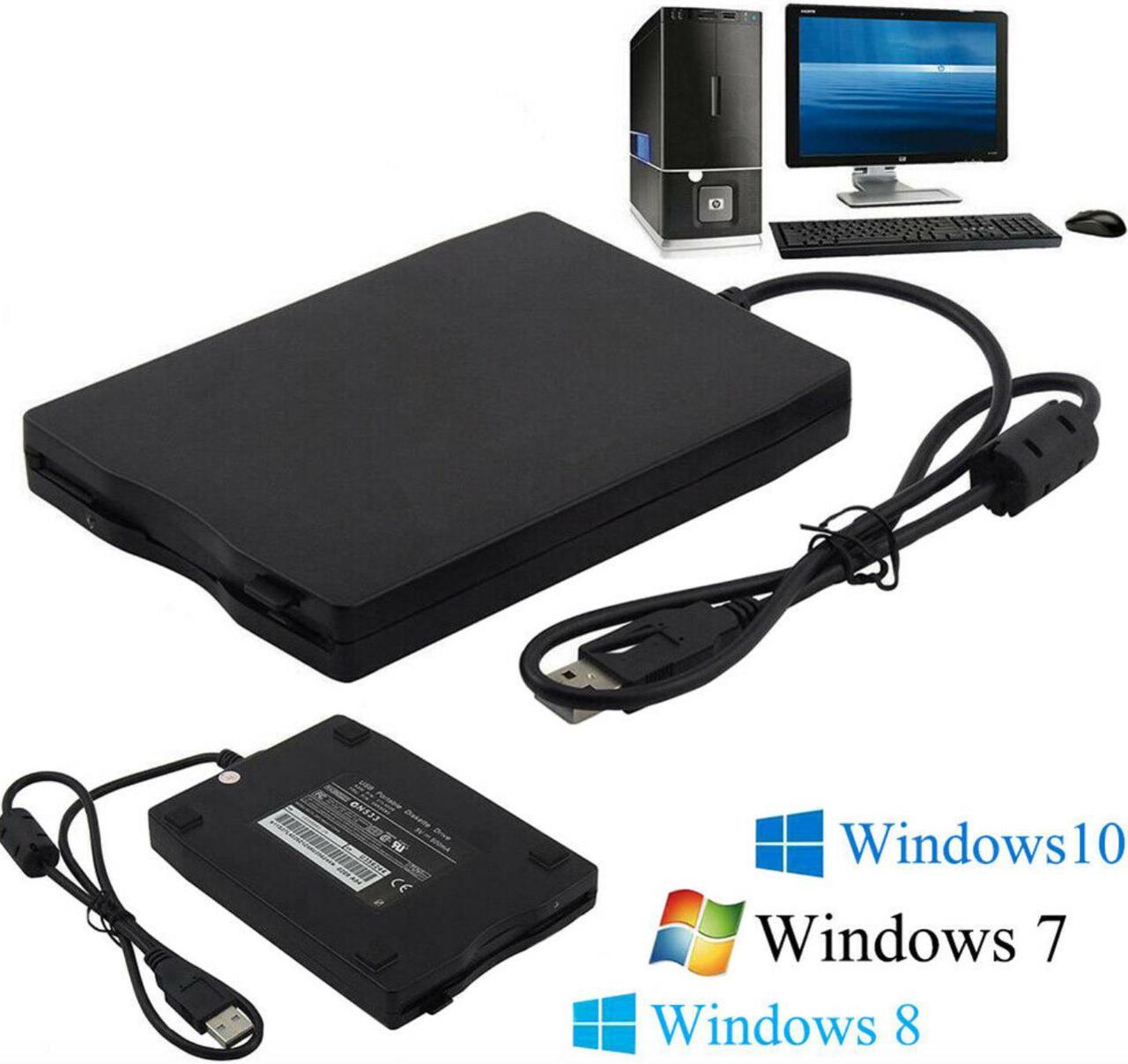 3.5” USB 2.0 Data External Floppy Disk Drive 1.44MB For Laptop PC Win 7/8/10 Mac