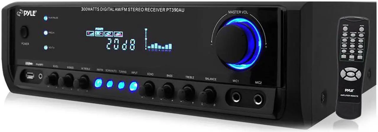 Alt view image 7 of 10 - Pyle Audio - PT390AU - PyleHome PT390AU AM/FM Receiver - 300 W RMS - 4 Channel - AM, FM - USB - iPod Supported