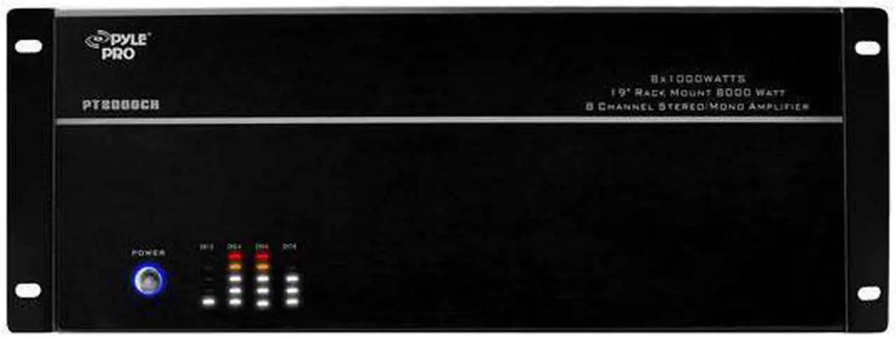 Alt view image 8 of 13 - New Pyle Pt8000ch 19" Rack Mount 8000W 8 Ch Stereo Mono Amplifier Amp 8 Channel