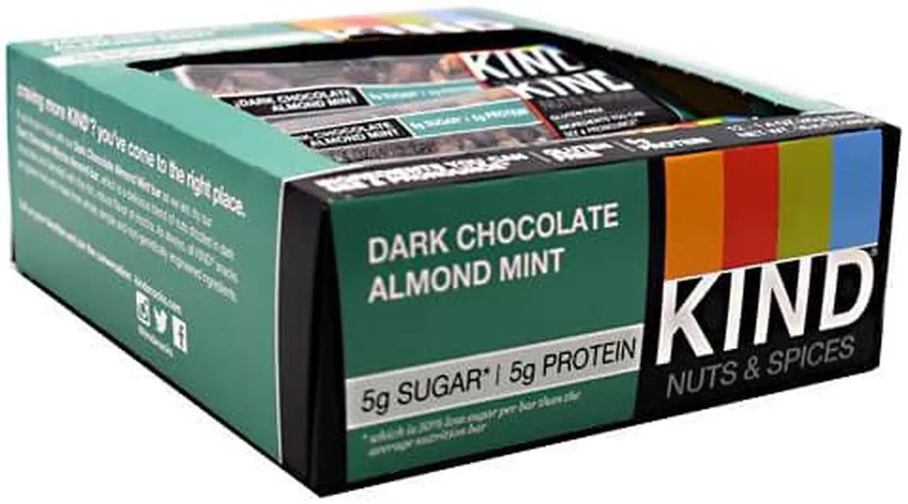 Alt view image 9 of 18 - Nuts and Spices Bar, Dark Chocolate Almond Mint, 1.4 oz Bar, 12/Box 19988
