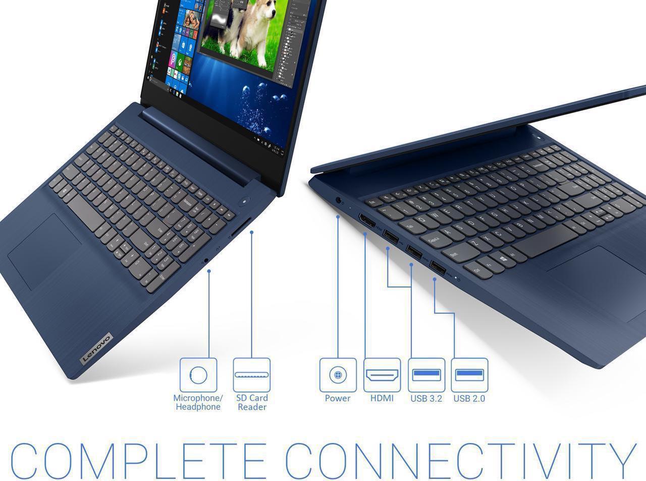 Alt view image 3 of 3 - Lenovo IdeaPad 3 Business Laptop, 15" HD Touch Display, Intel Core I3-10110U Upto 4.1GHz, 8GB RAM, 1TB NVMe SSD, HDMI, Card Reader, Wi-Fi, Bluetooth, Windows 11 Pro/Lone Star Computer Mouse Pad