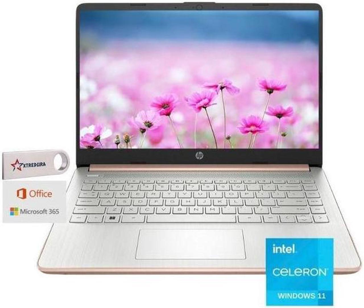 Main image of HP Stream 14" HD Student&Business Laptop, Intel Celeron N4120,8GB,128GB SSD, Intel UHD Graphics, 1 Year Office 365, Wifi, Bluetooth, Windows 11 Home, Rose Gold/XTREDURA FLASH DRIVE