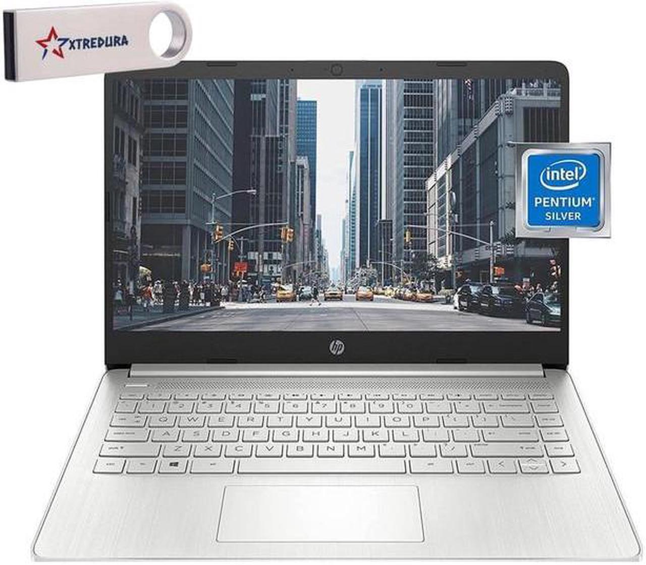 Main image of HP 14 Inch HD Student&Business Laptop, Intel Pentium N5030,8GB,128GB SSD, Intel UHD Graphics, Wifi, Bluetooth, Windows 11 Pro, Silver/XTREDURA FLASH DRIVE